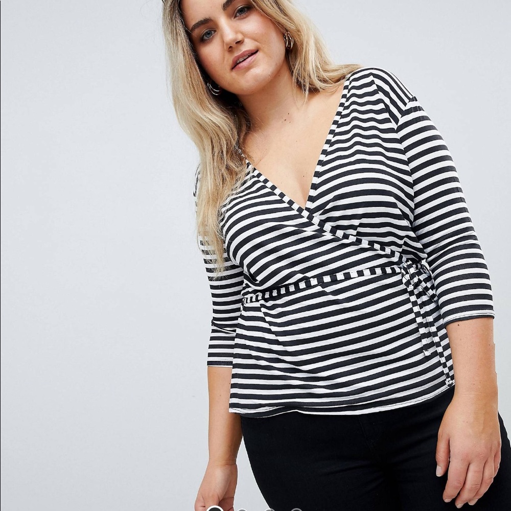 Size US 14 Boohoo striped top
